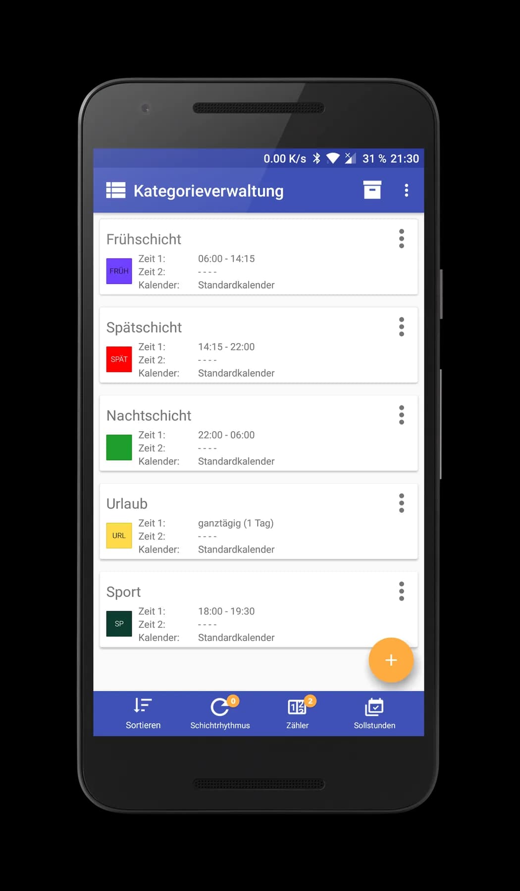 Arbeitskalender Screenshot 2